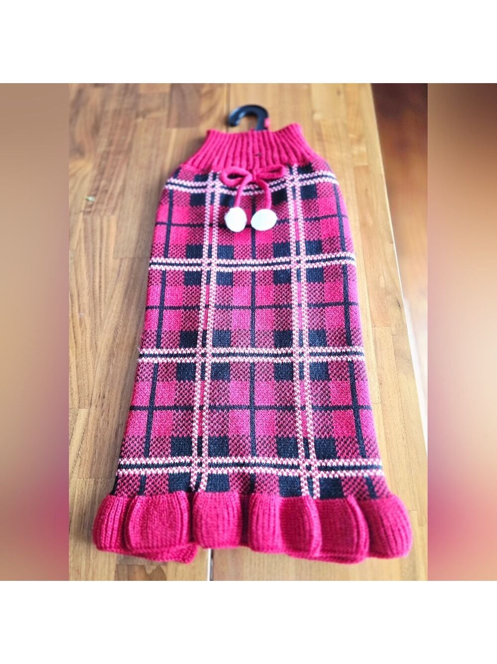 NEW! Hotel Doggy Plaid Dog Pet Sweater Size L